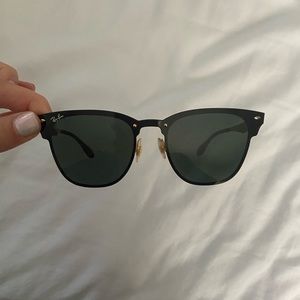 Ray Ban Blaze Clubmaster in Green Classic Lenses and Gold Frame